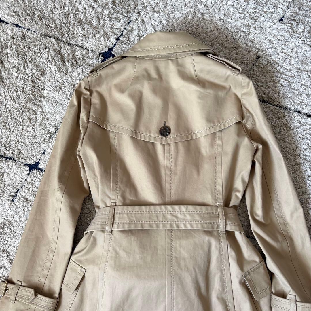 Burberry Blue Label Trench Coat Long Mega Check Belt
