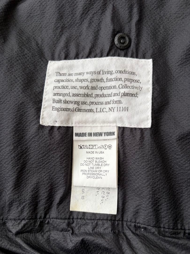Engineered Garments Game Vest Black Double Cloth 2021AW Size M F/S