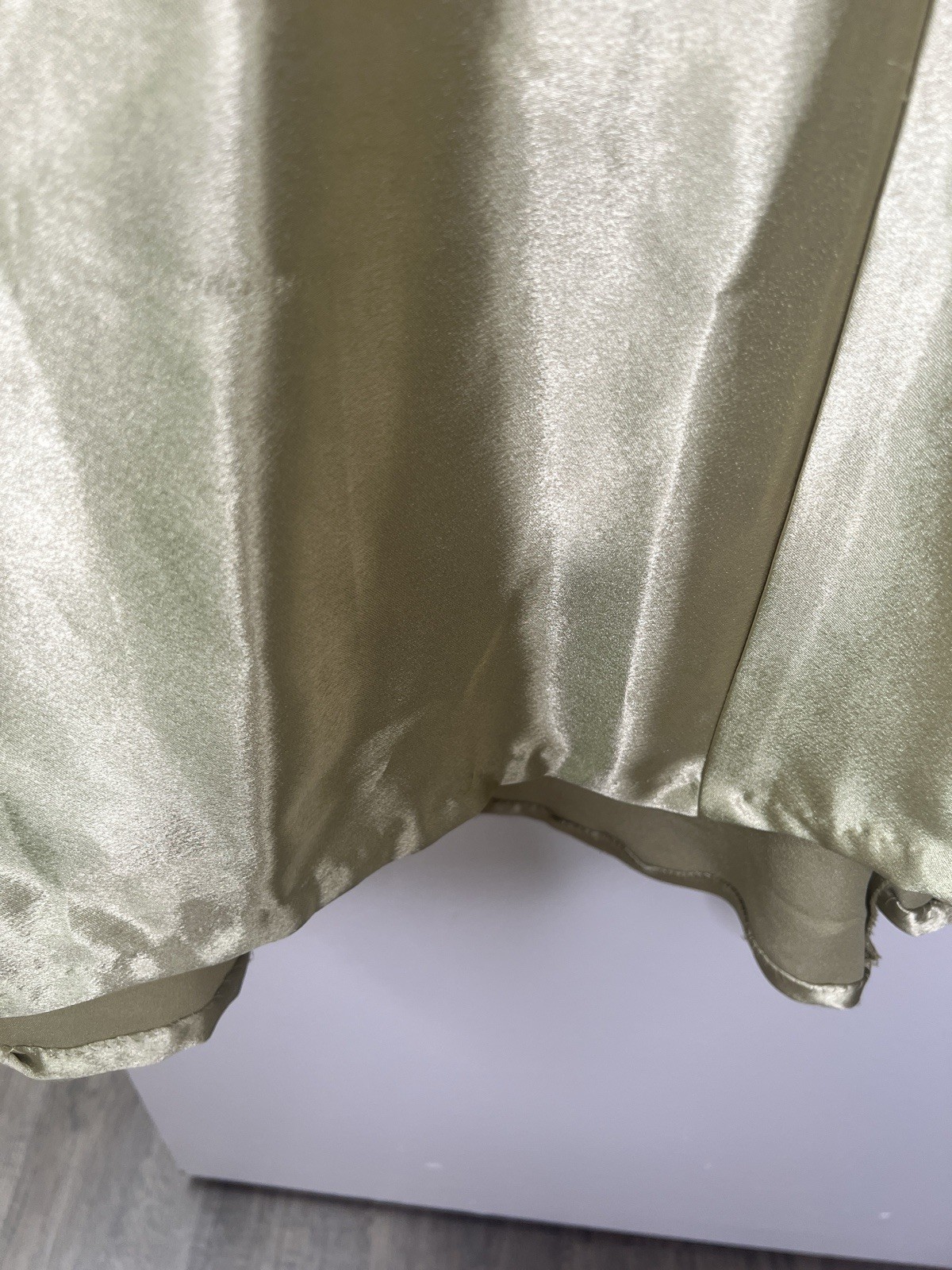 Vintage Y2K Jessica McClintock Apple Green Satin Halter Maxi Gown Fairycore