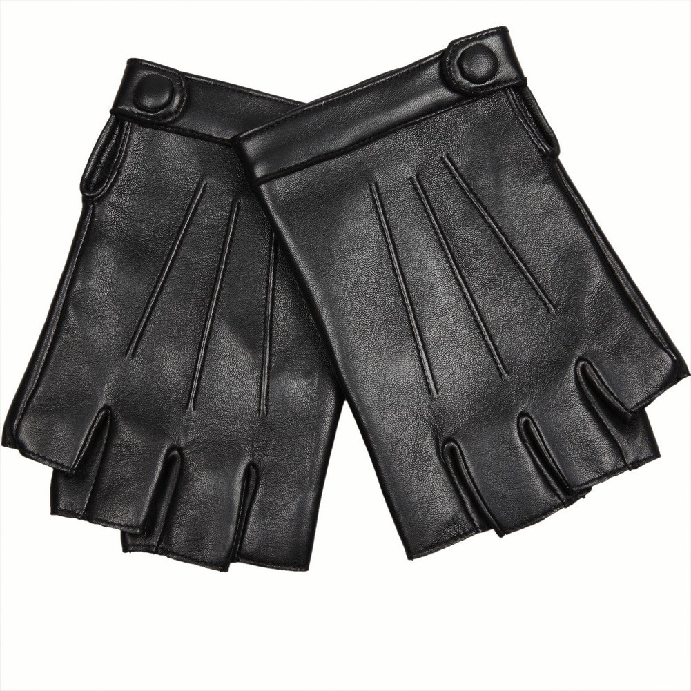 Womens Genuine Nappa Sheepskin Leather Half Finger Driving Gloves On Sale #135