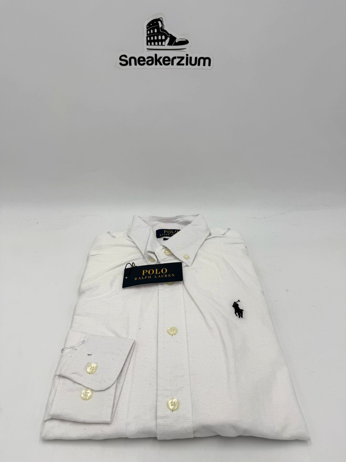 Polo Ralph Lauren White Oxford Shirt Black logo Classic Fit All Sizes Brand New