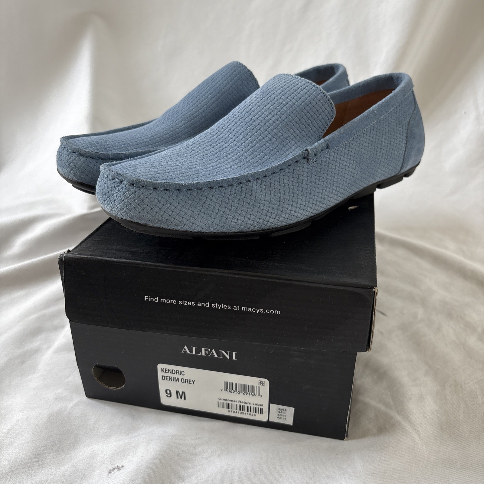 Alfani Kendric 9M Denim Grey (blue) Slip On Mens’s Suede Loafers 42101