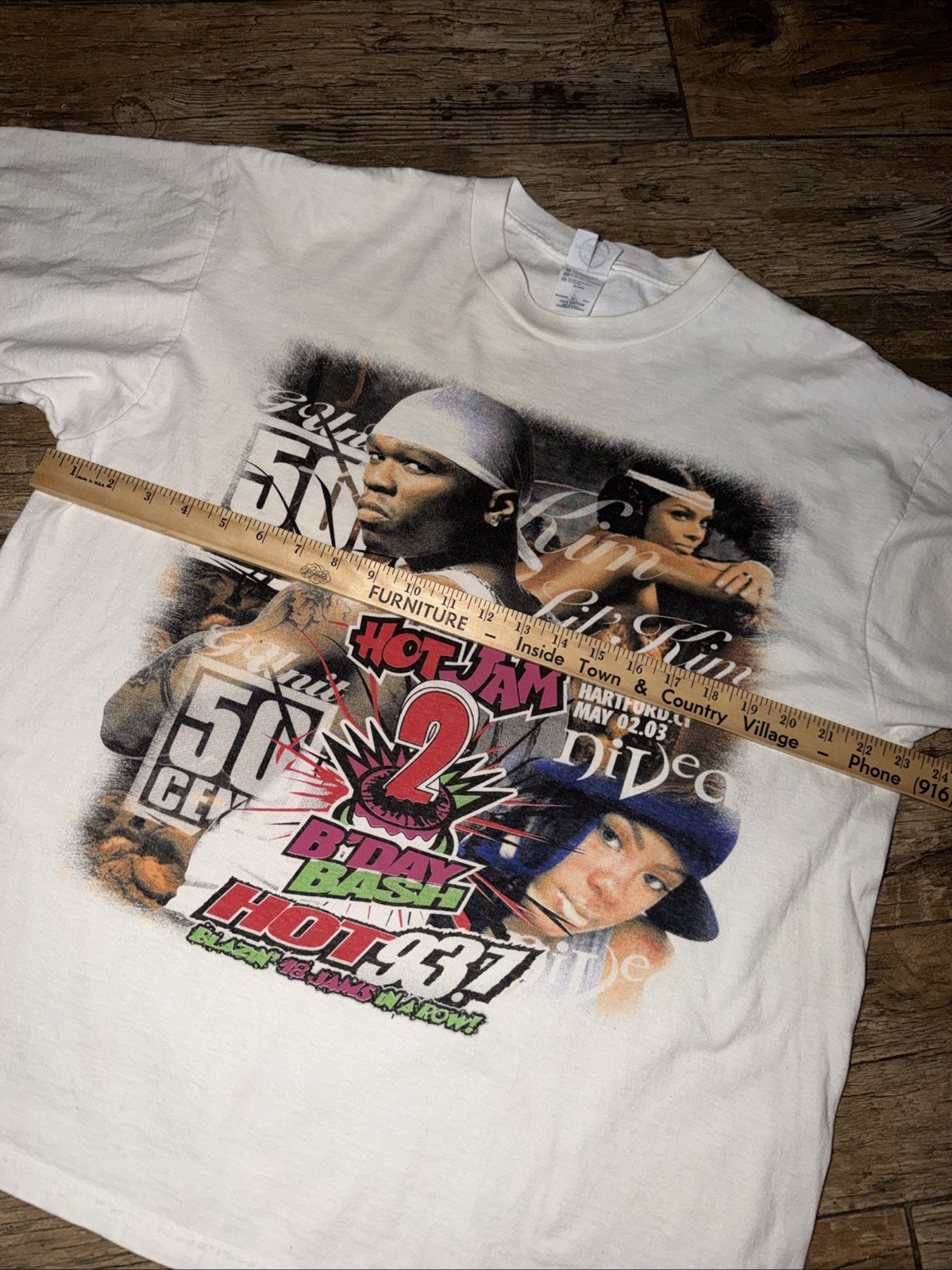 Hot Jam 2 Hot 93.7 2003 Concert Shirt 50 Cent Lil Kim Double Sided Rap Tee XL