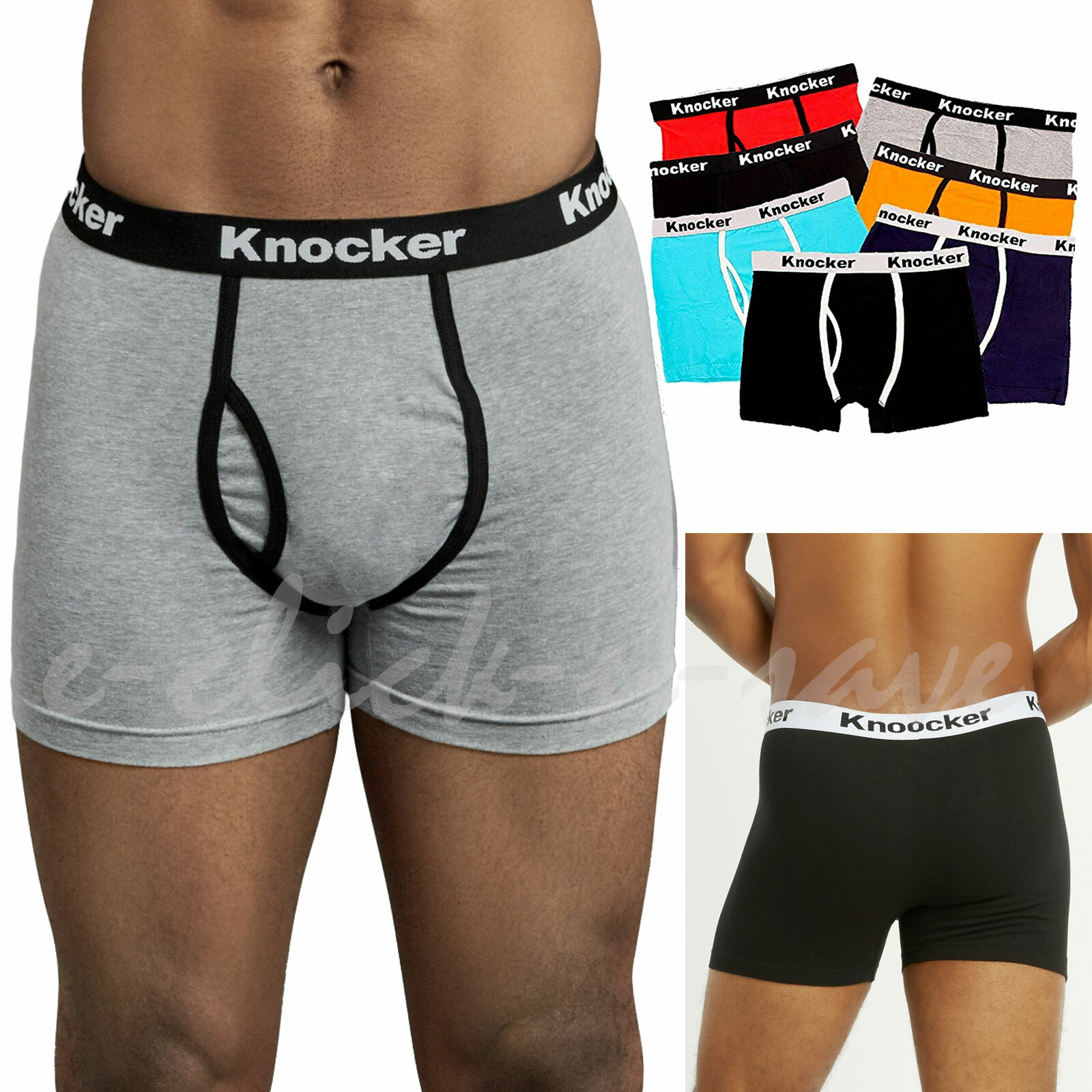 2 4 6 pack Knocker Men’s Stretch Bright Color Cotton Spandex Boxer Briefs S-3XL