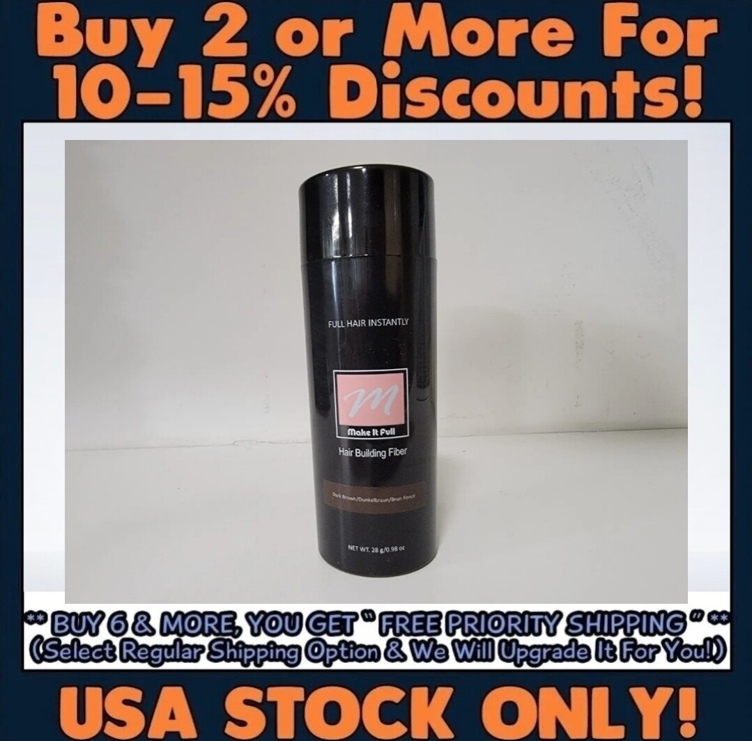 MakeitFull Hair Building Fibers Black Dark Medium Light Brown
