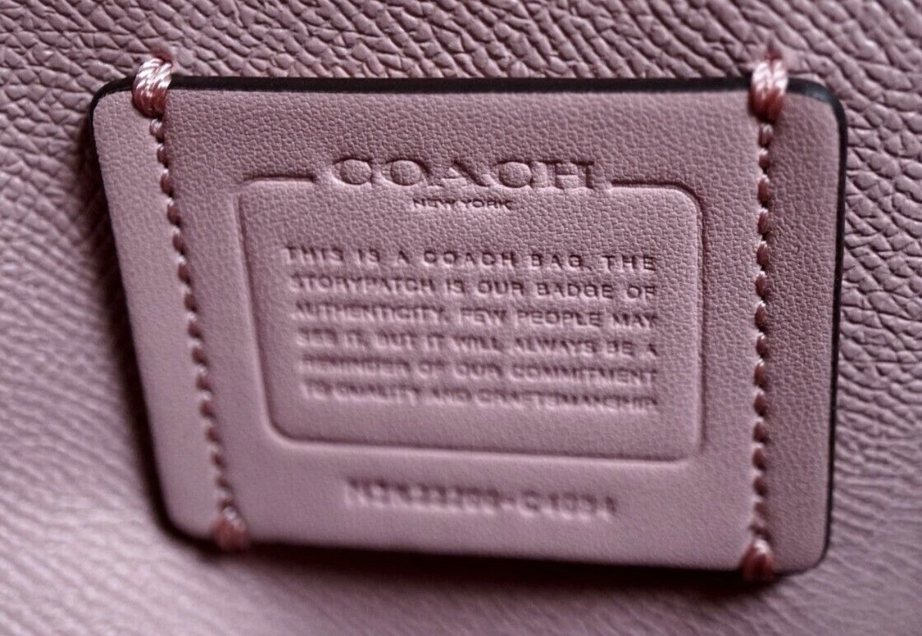 NWT COACH MOLLIE C4084 Tote 25 Crossbody Handbag In VANILLA Pebble-Leather Gold