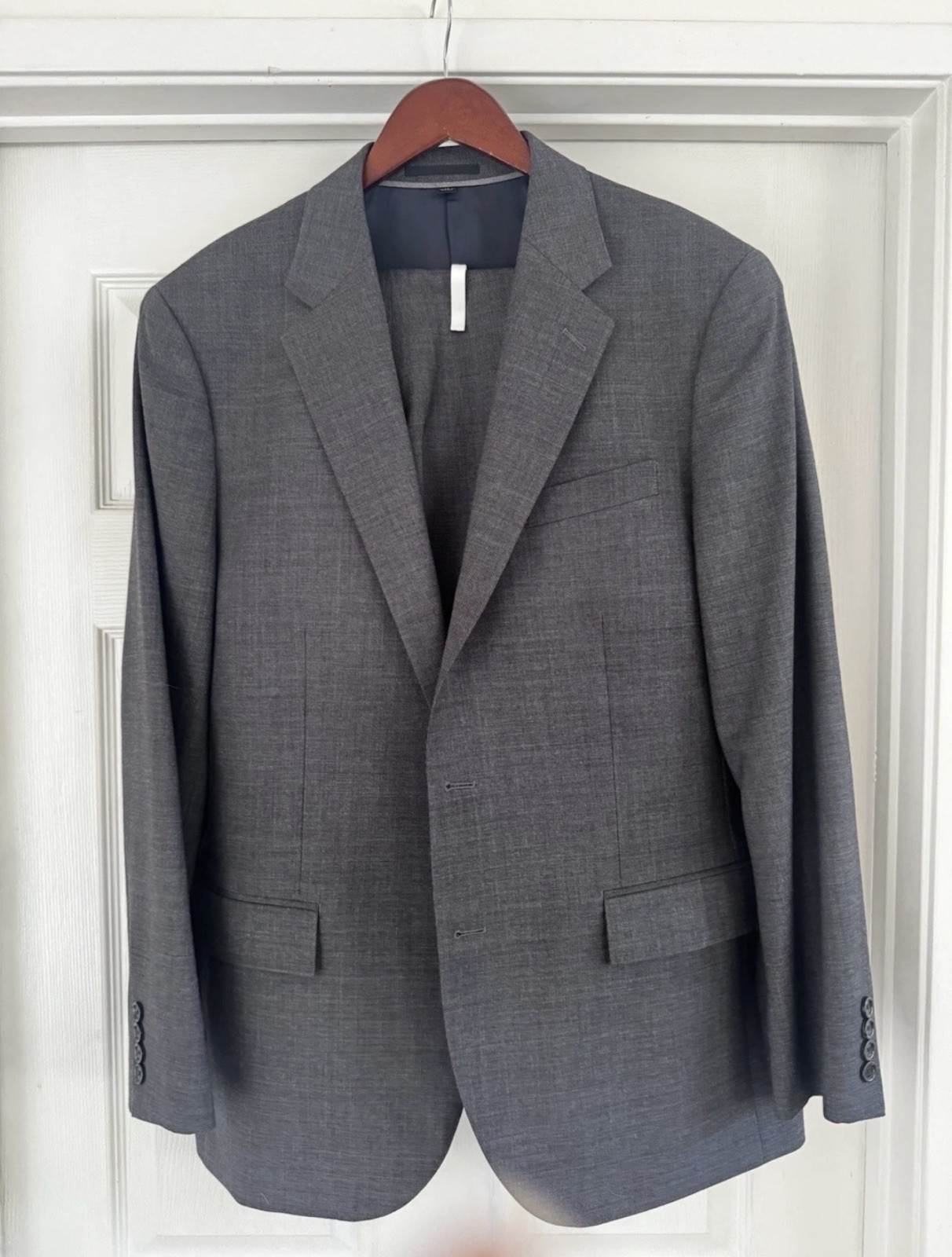 J.CREW Charcoal Italian Stretch Worsted Wool Ludlow Suit Men’s 42R, pants 34×30