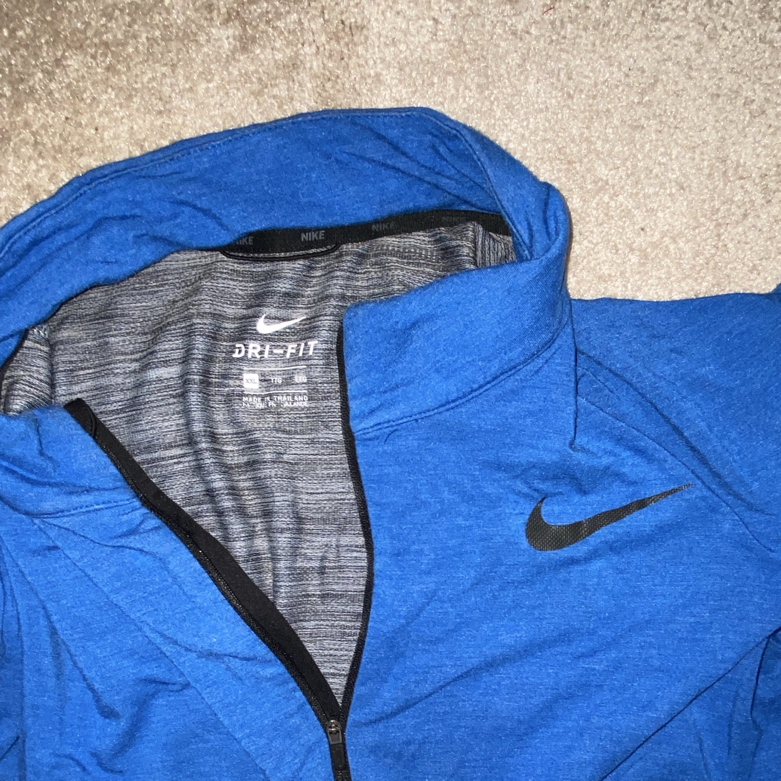 Nike Dri-FIT Men’s 1/4 Zip Mock Neck Pullover Blue XXL Long Sleeve