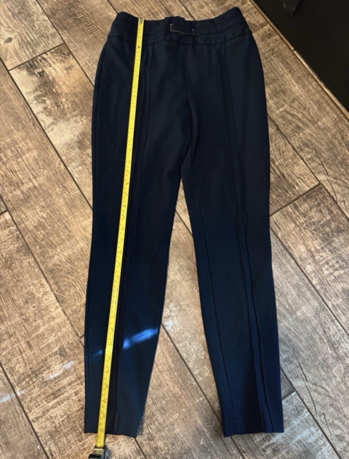 Escada Women’s Navy Stretch Dress Pants EU 34 Straight Leg Belt Detail