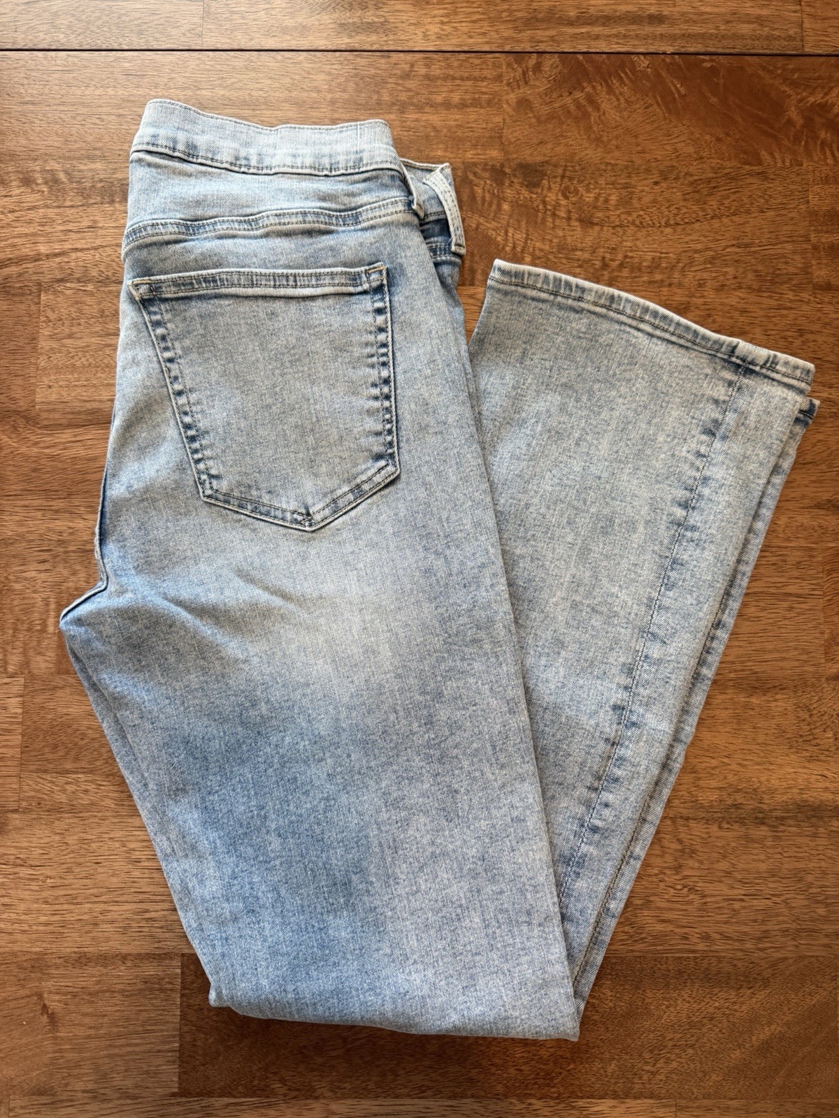 GAP Boys Denim Jeans Bootcut Light Wash Blue Solid Button Closure 12/31R