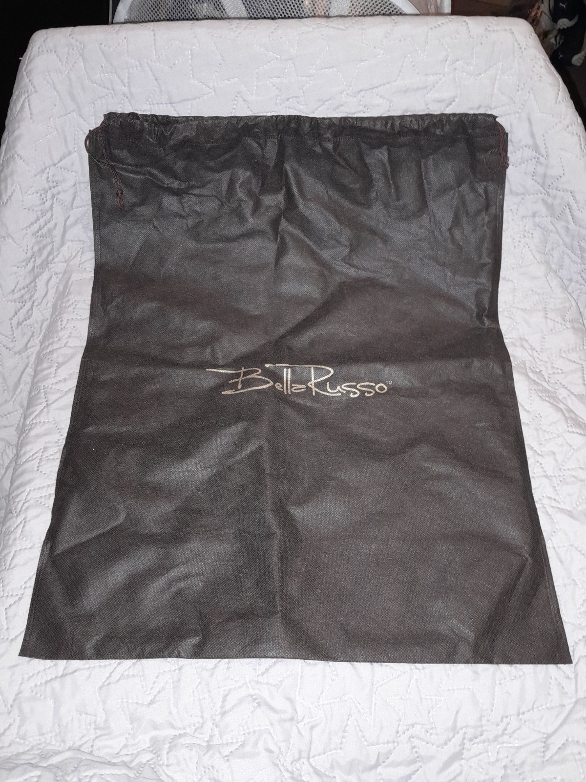 Bella Russo Dust Bag ONLY Brown w/ Gold Lettering Drawstring 21″ x 14.5″