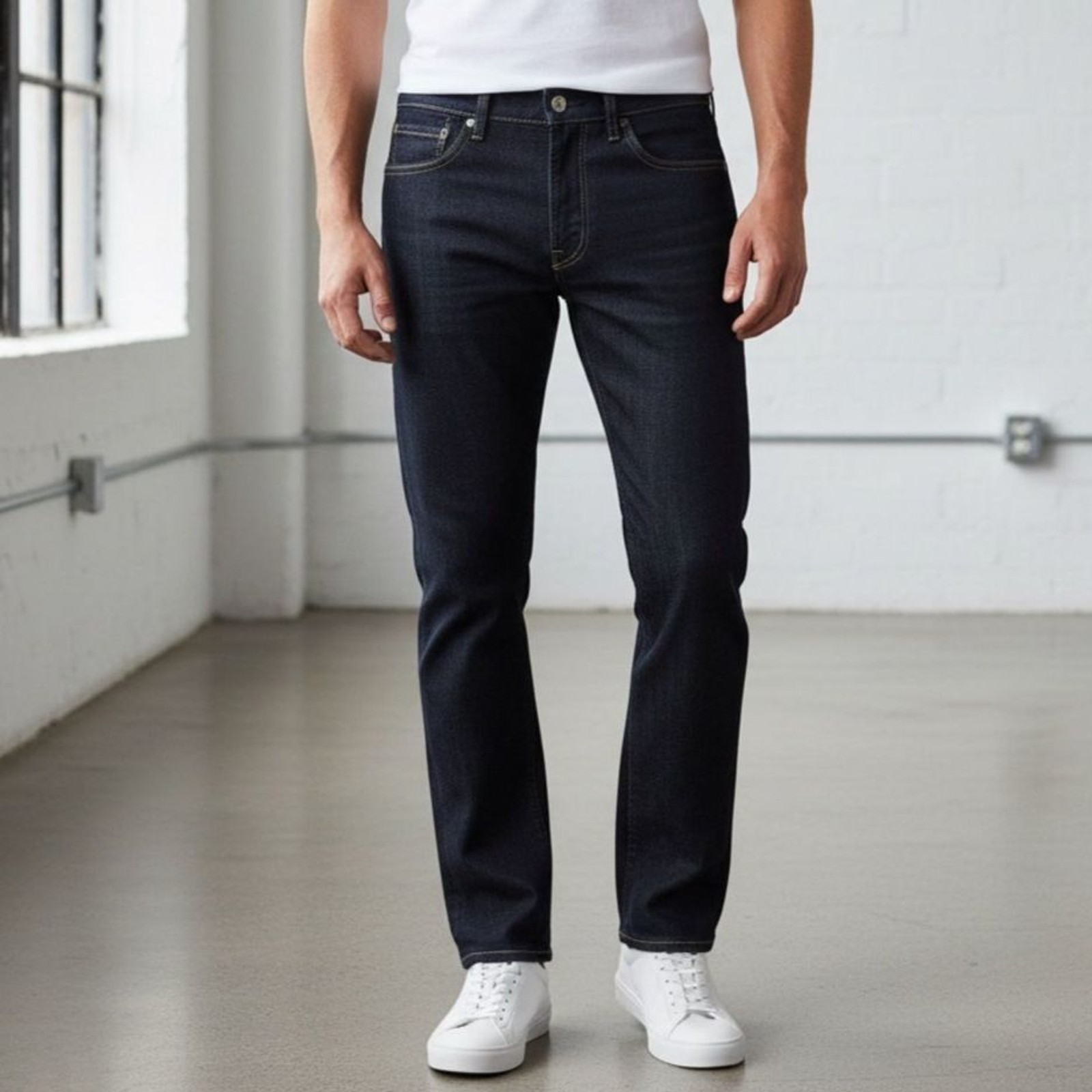 NWT Levi’s 505 Regular Fit Dark Indigo Straight Leg Denim Men’s Jeans 28×32