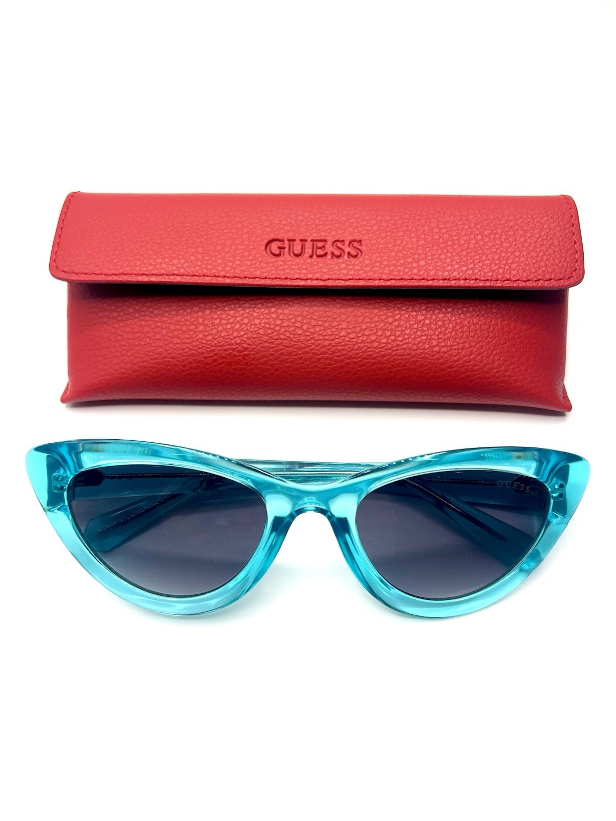 Guess GU7811 84B Light Blue Cat Eye Plastic Sunglasses Frame 54-22-140