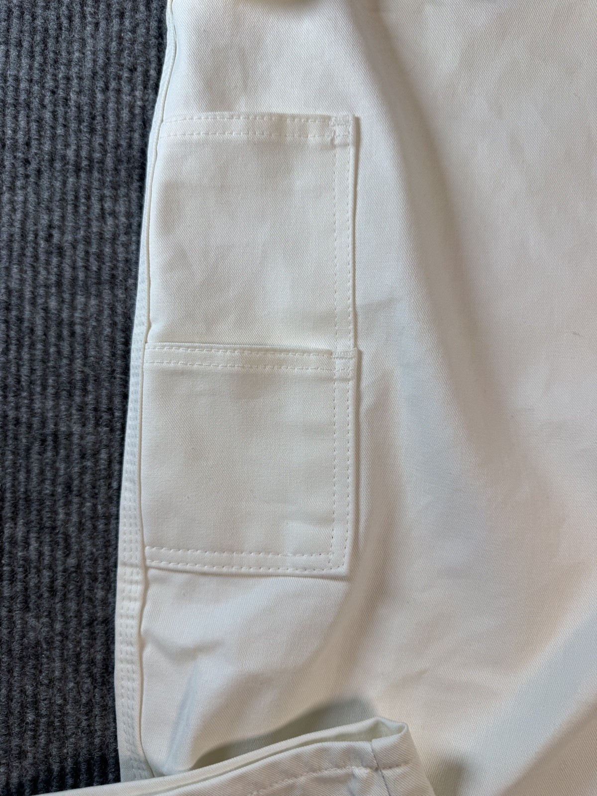 Dickies Pants Mens 38×32 White Canvas Carpenter Painter Workwear Hammer Loop NWT