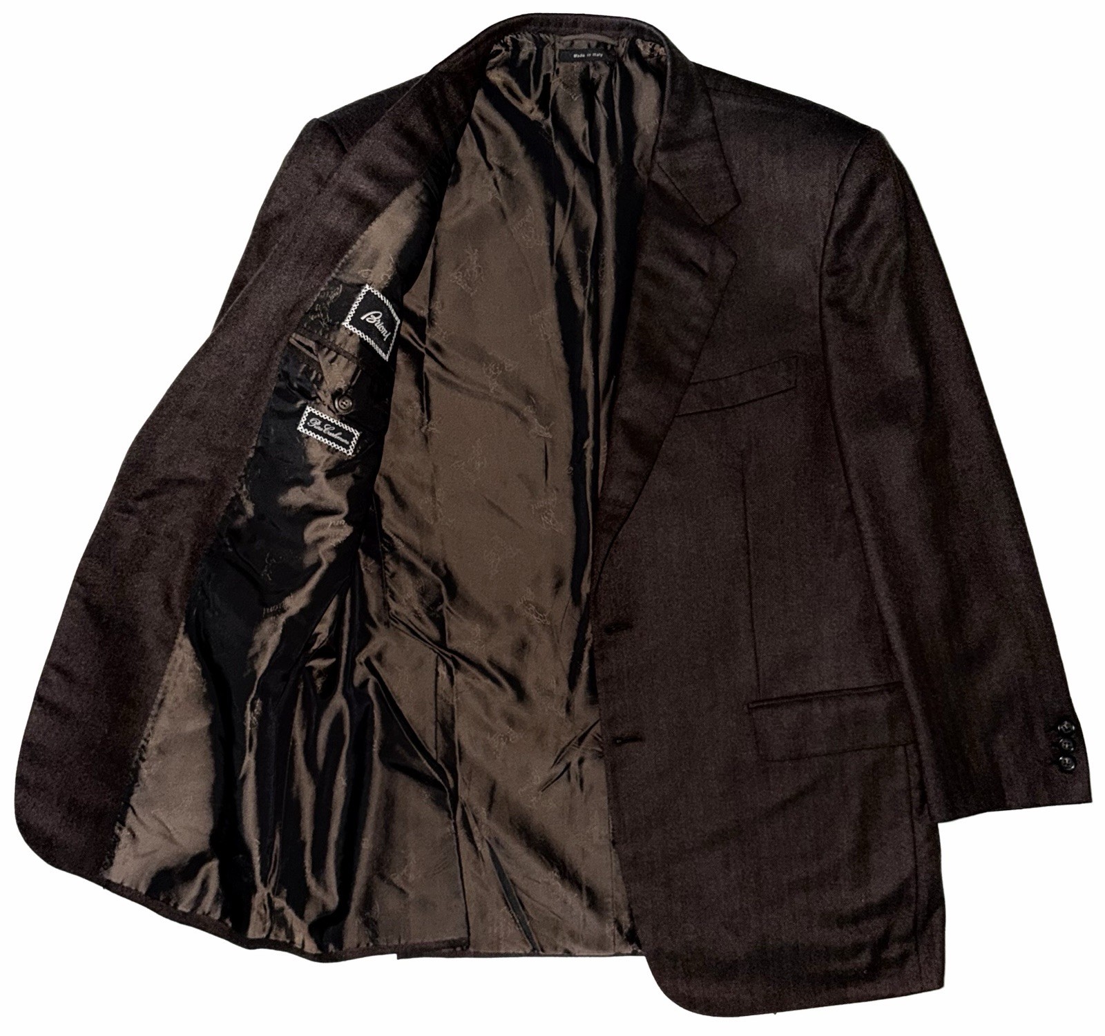 Bespoke $6895 BRIONI Pure Cashmere Traiano Brown Herringbone Jacket Blazer 44