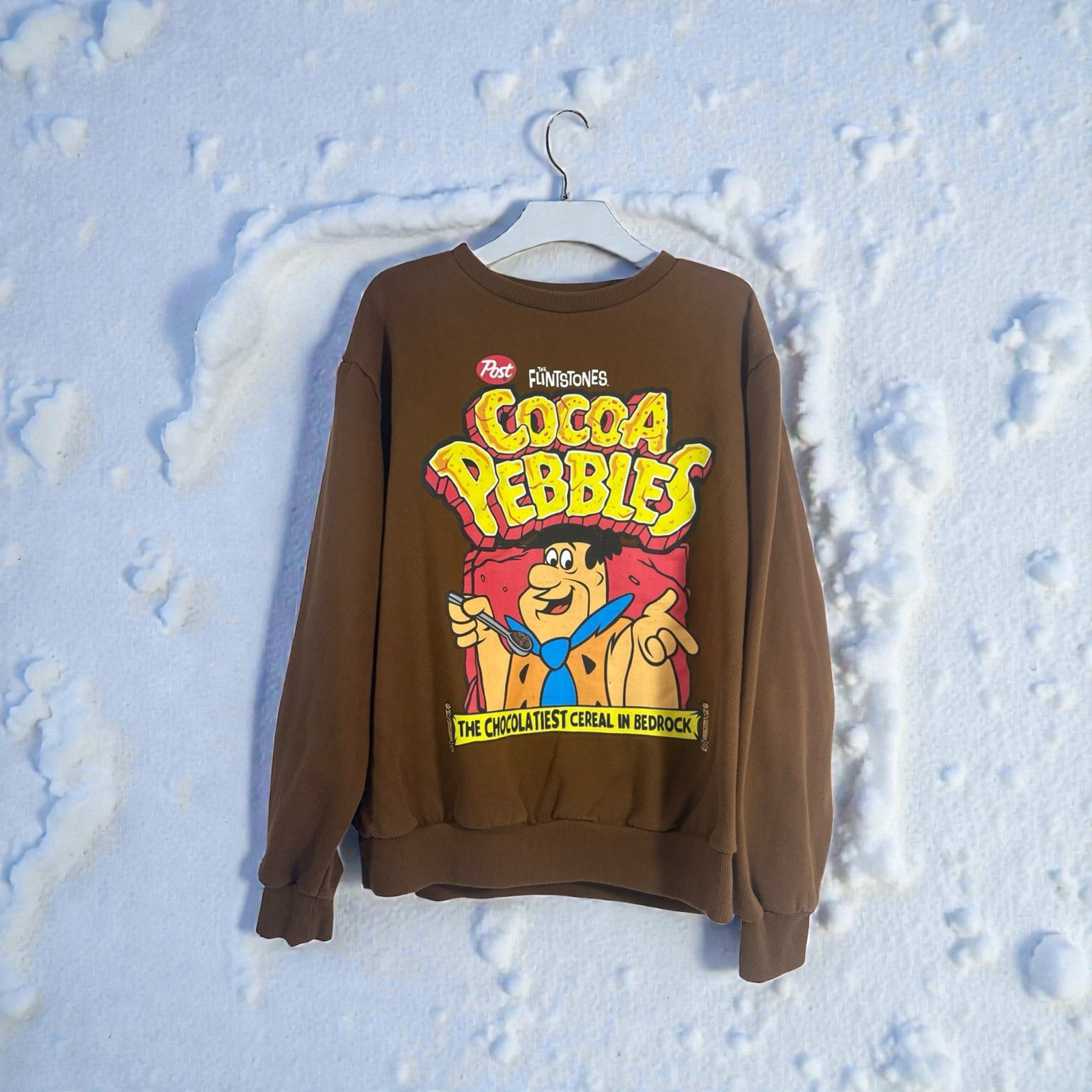 The Flintstones Sweatshirt Brown Size Large Unisex Cocoa Pebbles