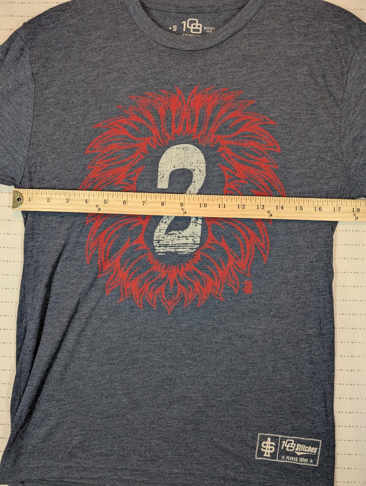 108 Stitches Player Issue Lion Graphic Triblend Baseball Crewneck Tee Mens S