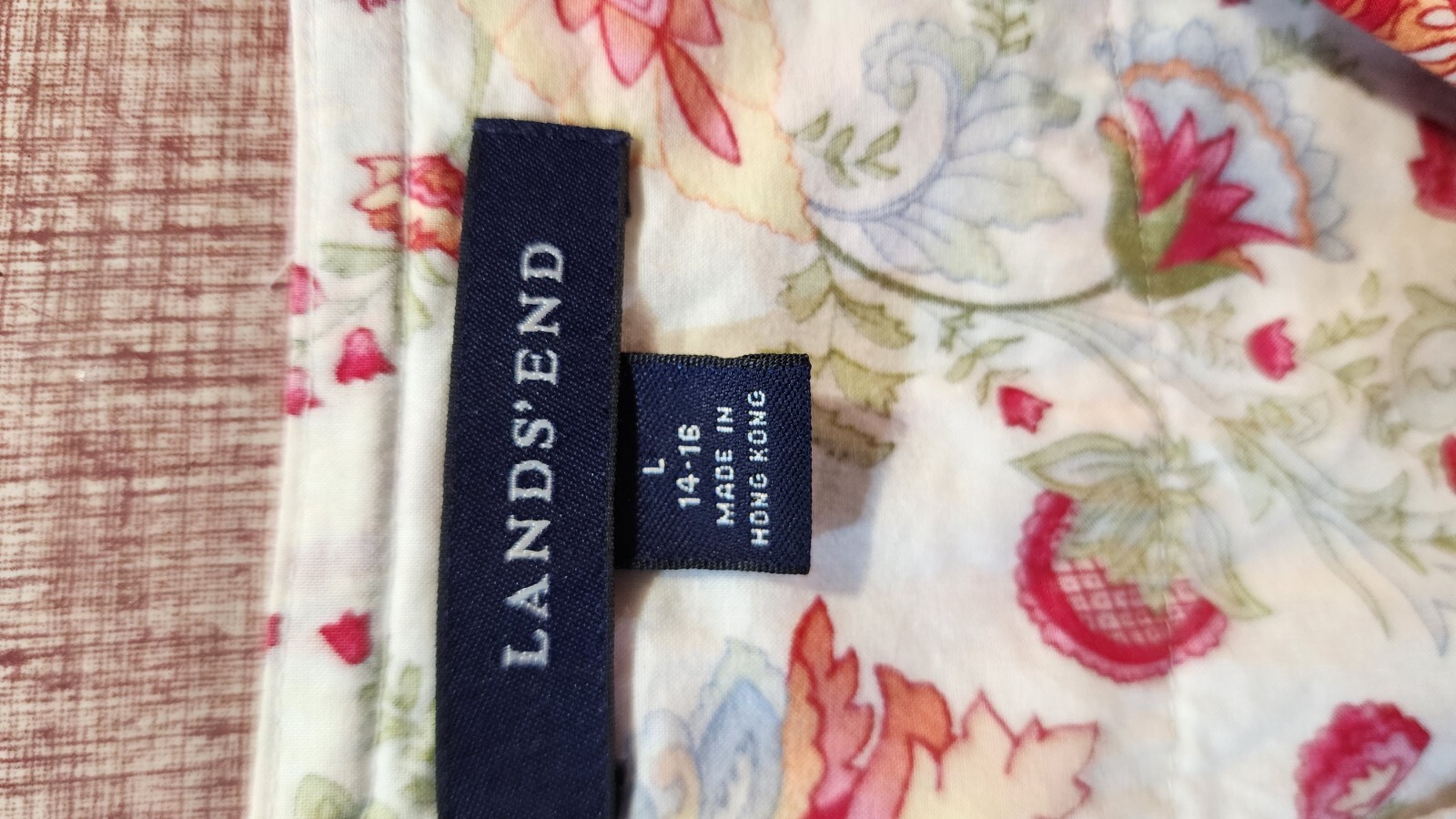 Lands End Womens Sz L 100% Baumwolle Cotton Shirt Valentines