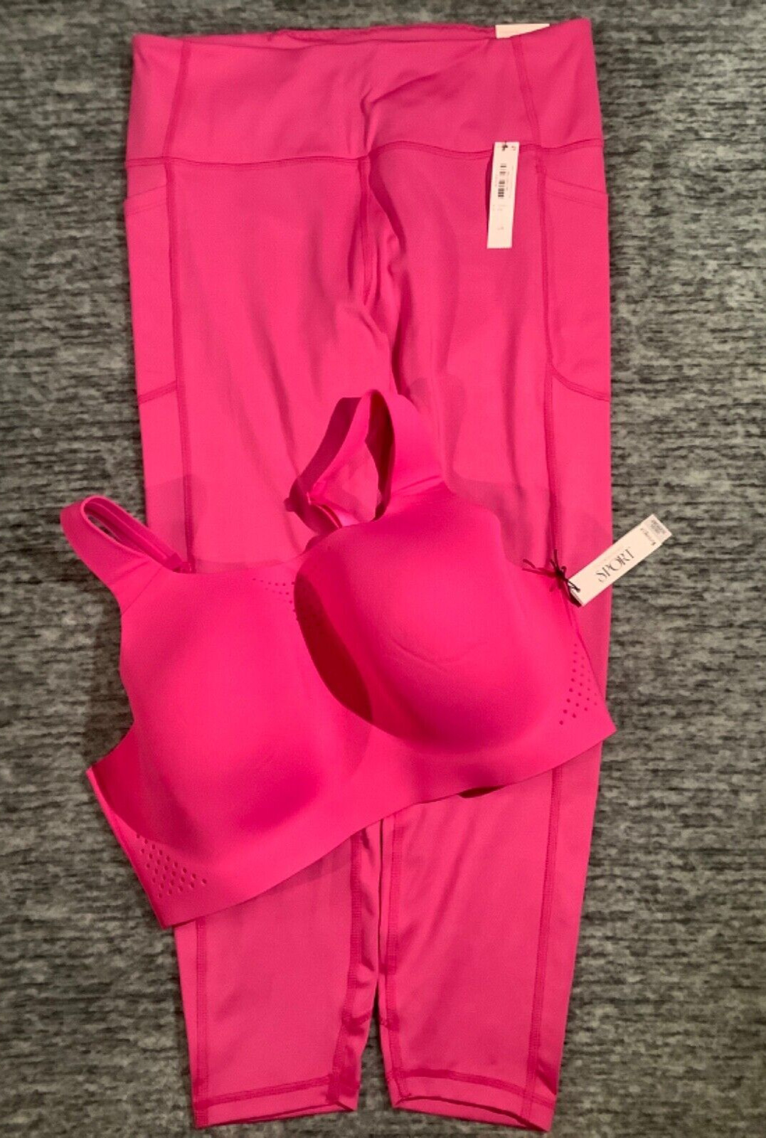 Victoria’s Secret Featherweight Max Sports Bra + Leggings Forever Pink 38DD XL