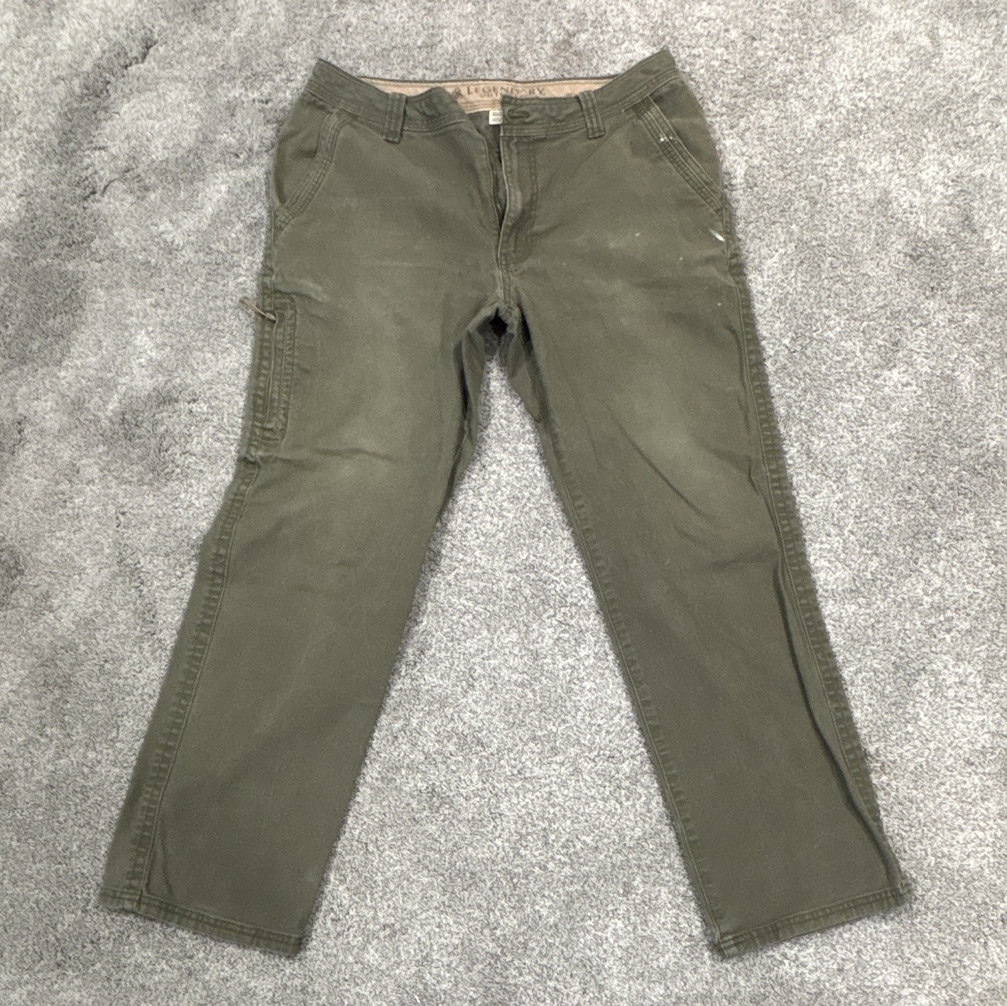 Legendary Outfitters Men’s Green Canvas Cotton Stretch Straight Pants 32W