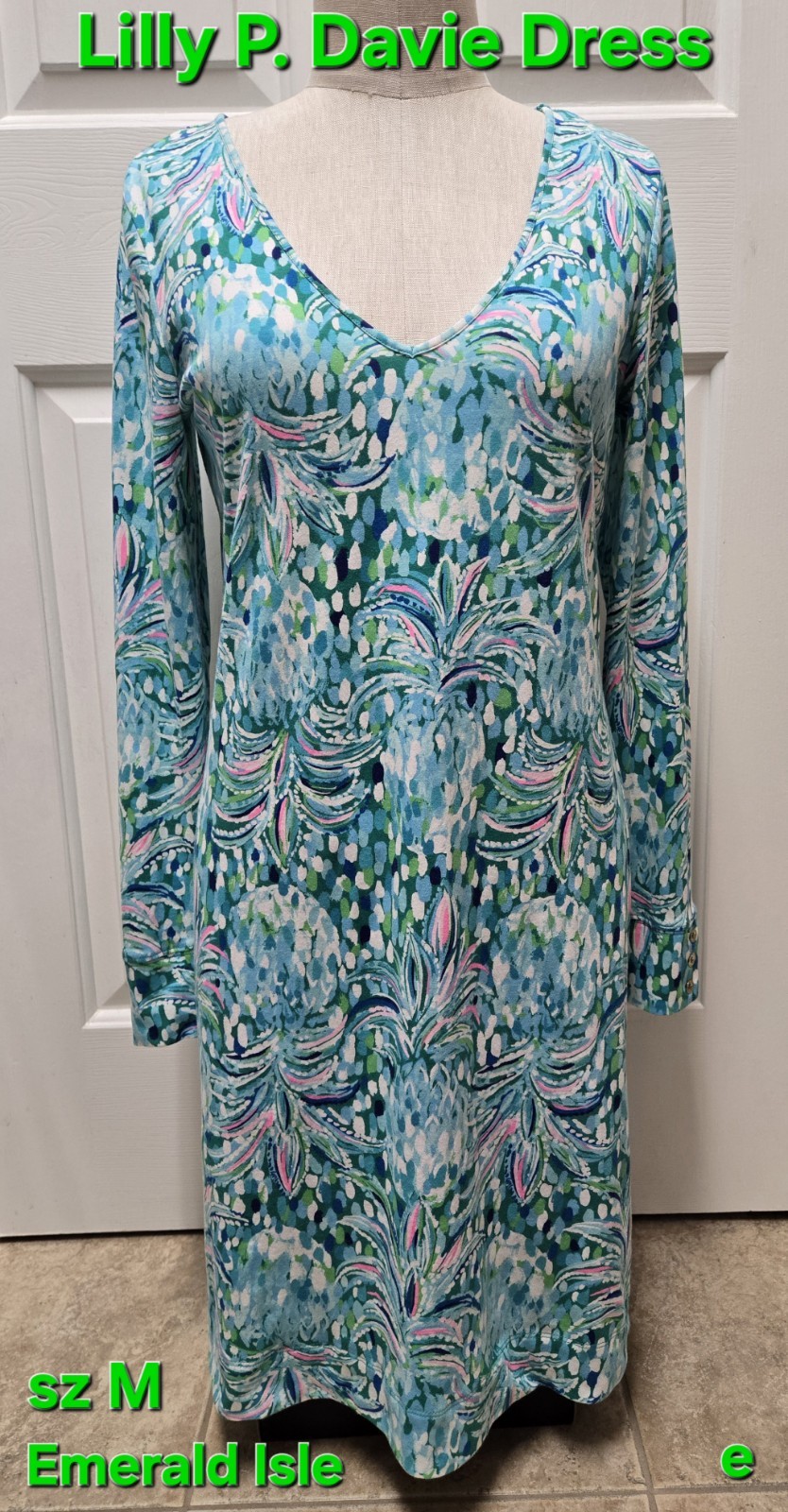 Lilly Pulitzer Davie Dress, Emerald Isle, Pineapple of My Eye, Size Medium
