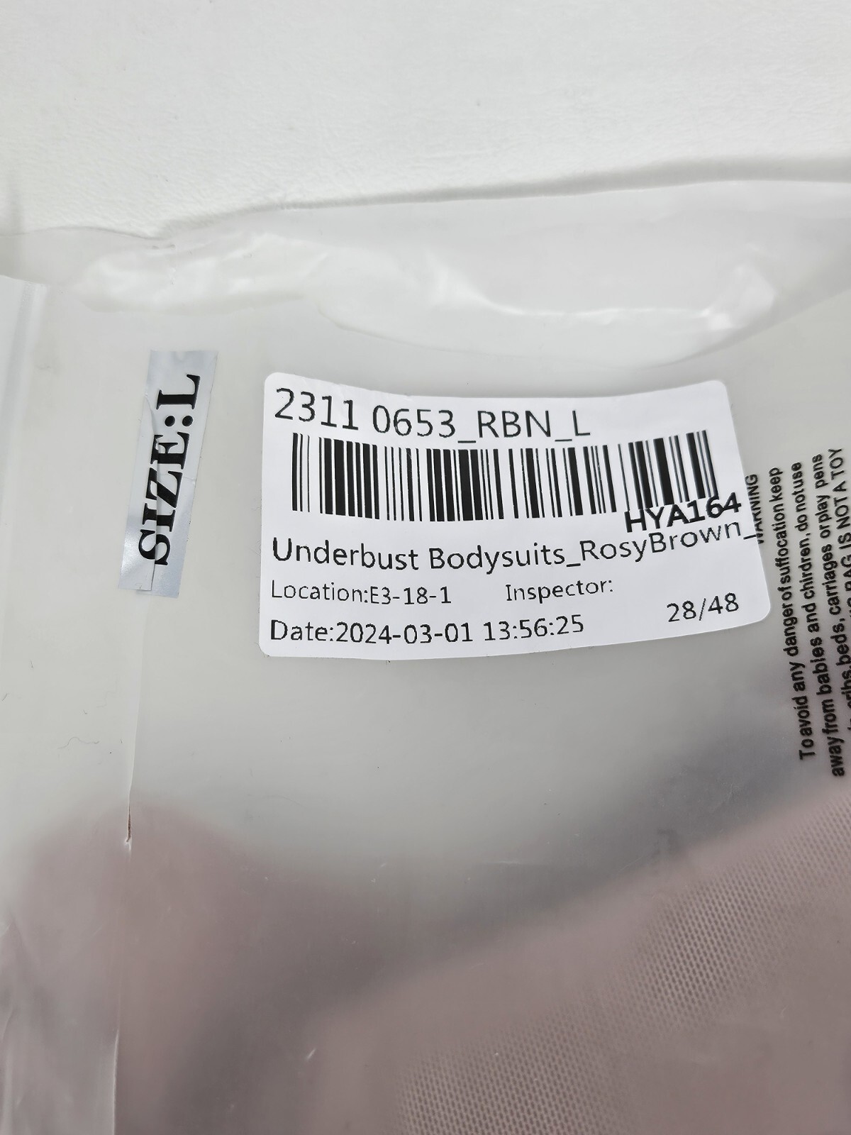 ChicCurve Undercuts Bodysuit in RoseyBrown Sz. Large *NEW*