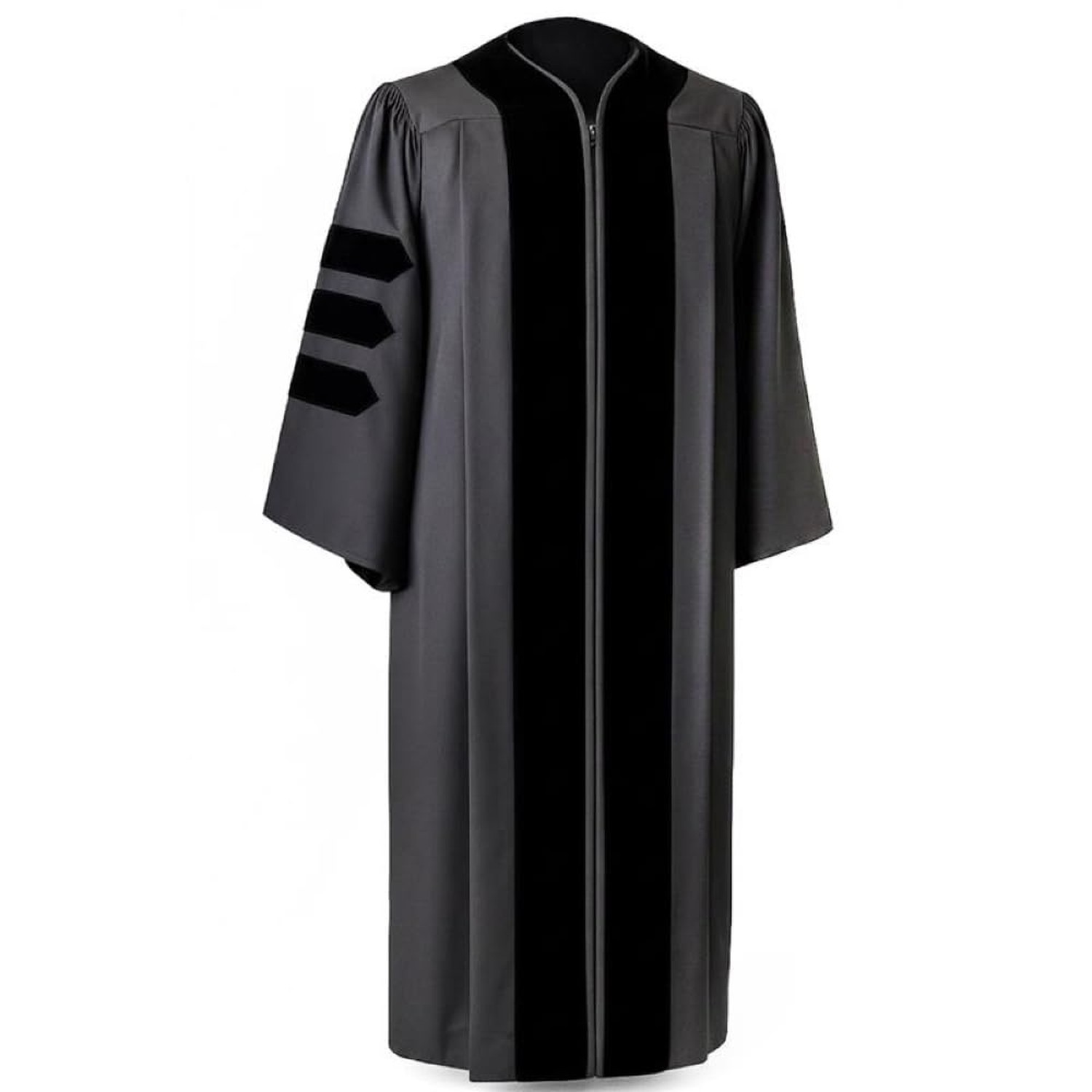 CLERKMANS Unisex Classic Doctoral PhD Graduation Gown 54 (5’9″-5’11”) Black