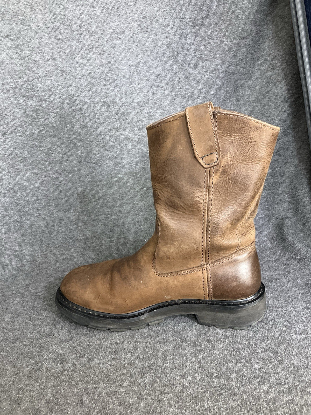 Wolverine Wellington Work Boots Mens 9 EW WIDE 10in Brown Pull On Western W04727