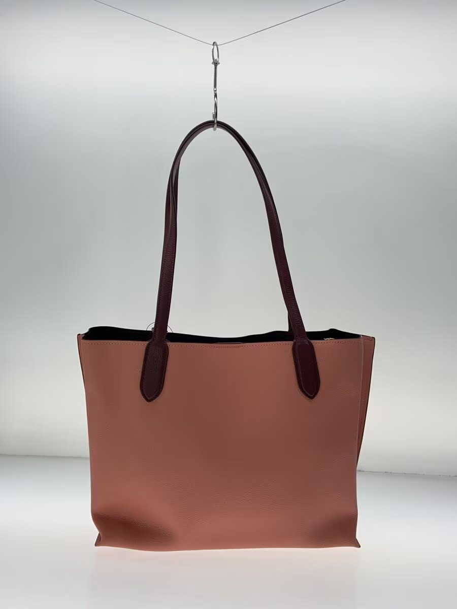 COACH Willow Tote Color Block with Signature Canvas Interior PNK Solid