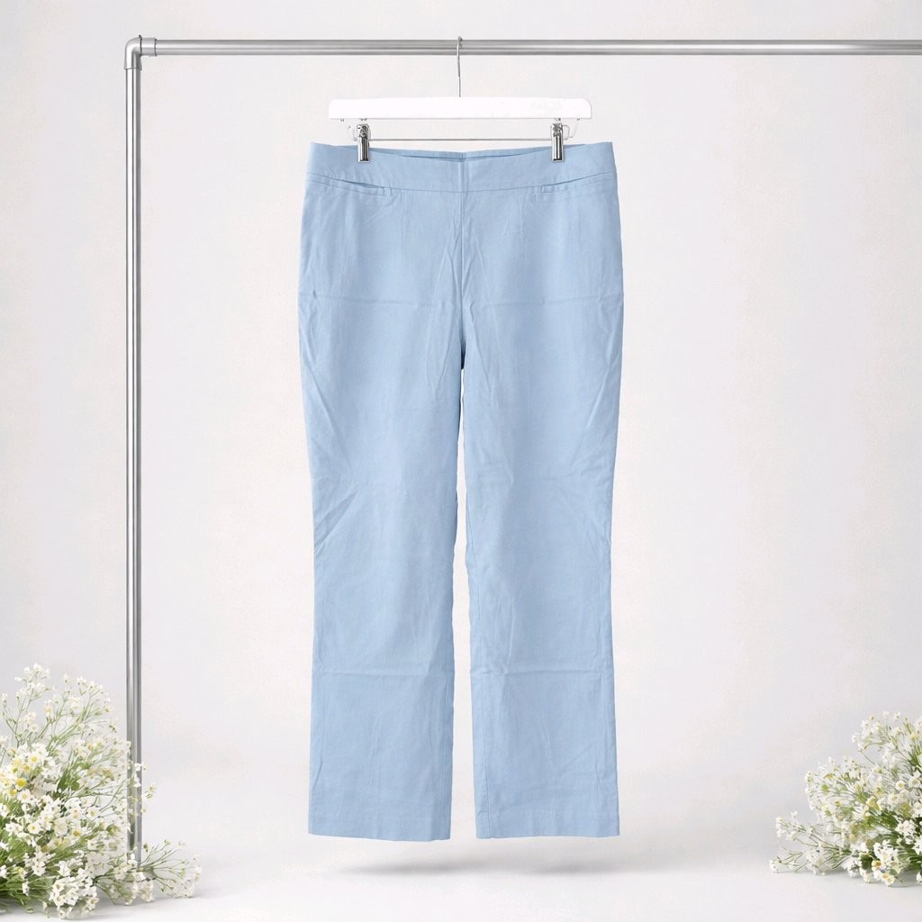Counterparts Women’s Straight Leg Pull On Trousers Size XL Powder Blue Hi Rise
