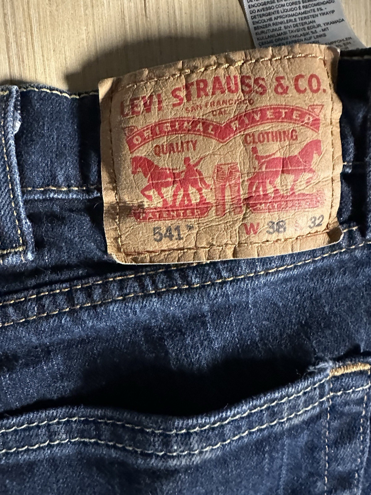Levi’s Men’s 500 Series Athletic Fit Tapered Dark Wash Blue Denim Jeans