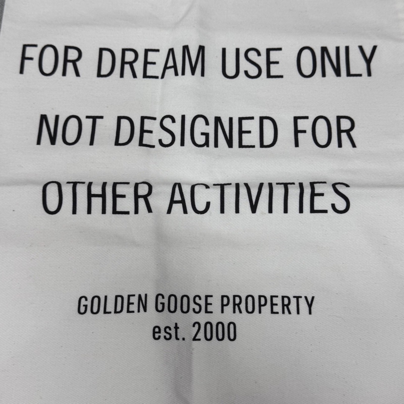 Golden Goose White Canvas Drawstring Dust Bag 15” x11″ Dream Use Only Authentic