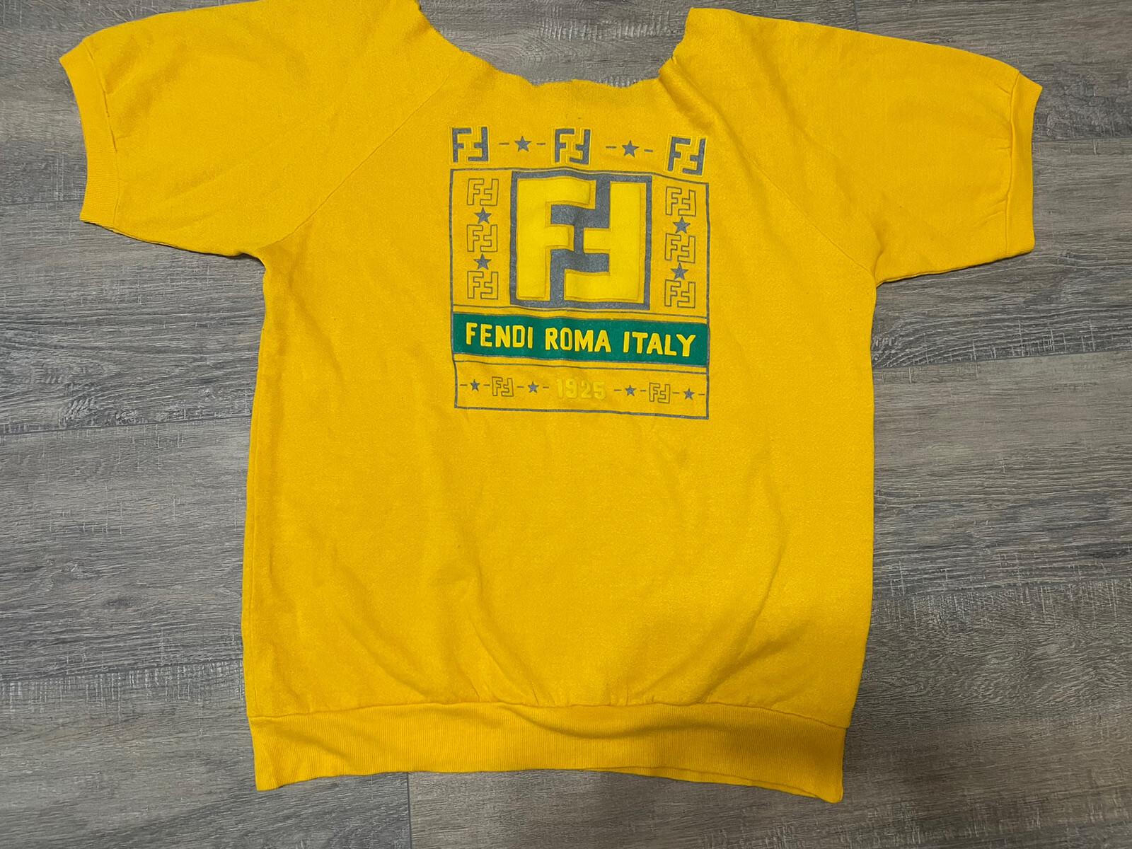 Vintage Women’s Fendi Roma Italy 1925 Yellow Small Shirt