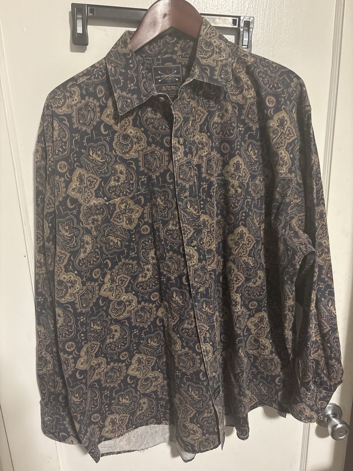 Vintage The Arrow Company Paisley Shirt Mens XL Made In Sultanate Of Oman