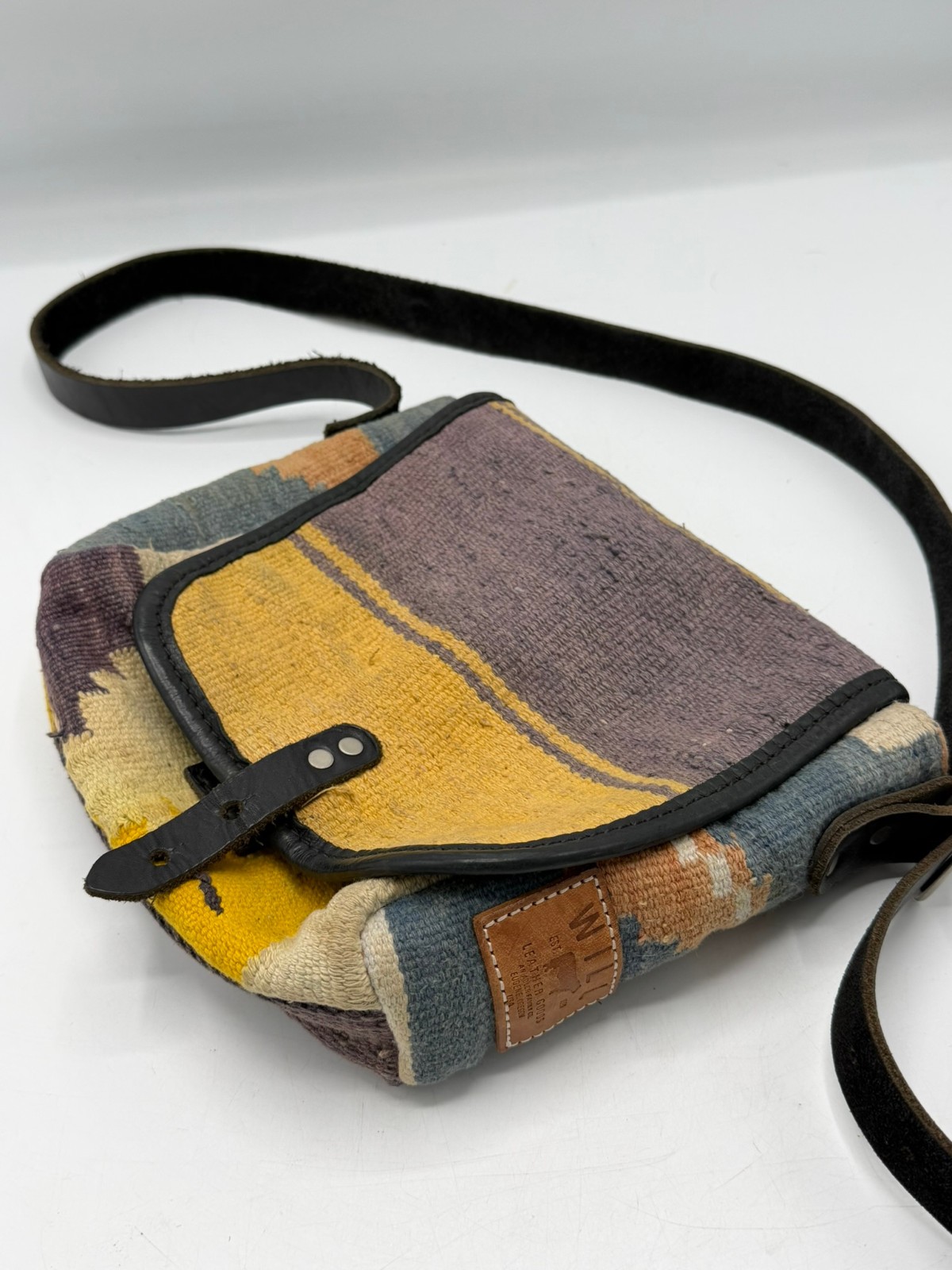 Will Leather Goods rug pattern Messenger Bag Native American