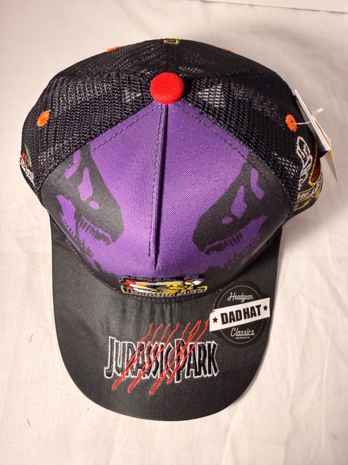 Jurassic Park Dad Hat Snapback Ovo Colab Black Purple Headgear Classic Adjustabl