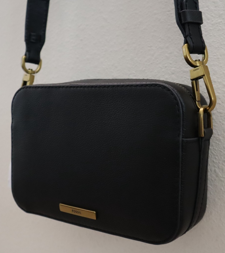 Fossil SHB3125001 Women’s Black Pebble Bryce Leather Small Crossbody Bag $180