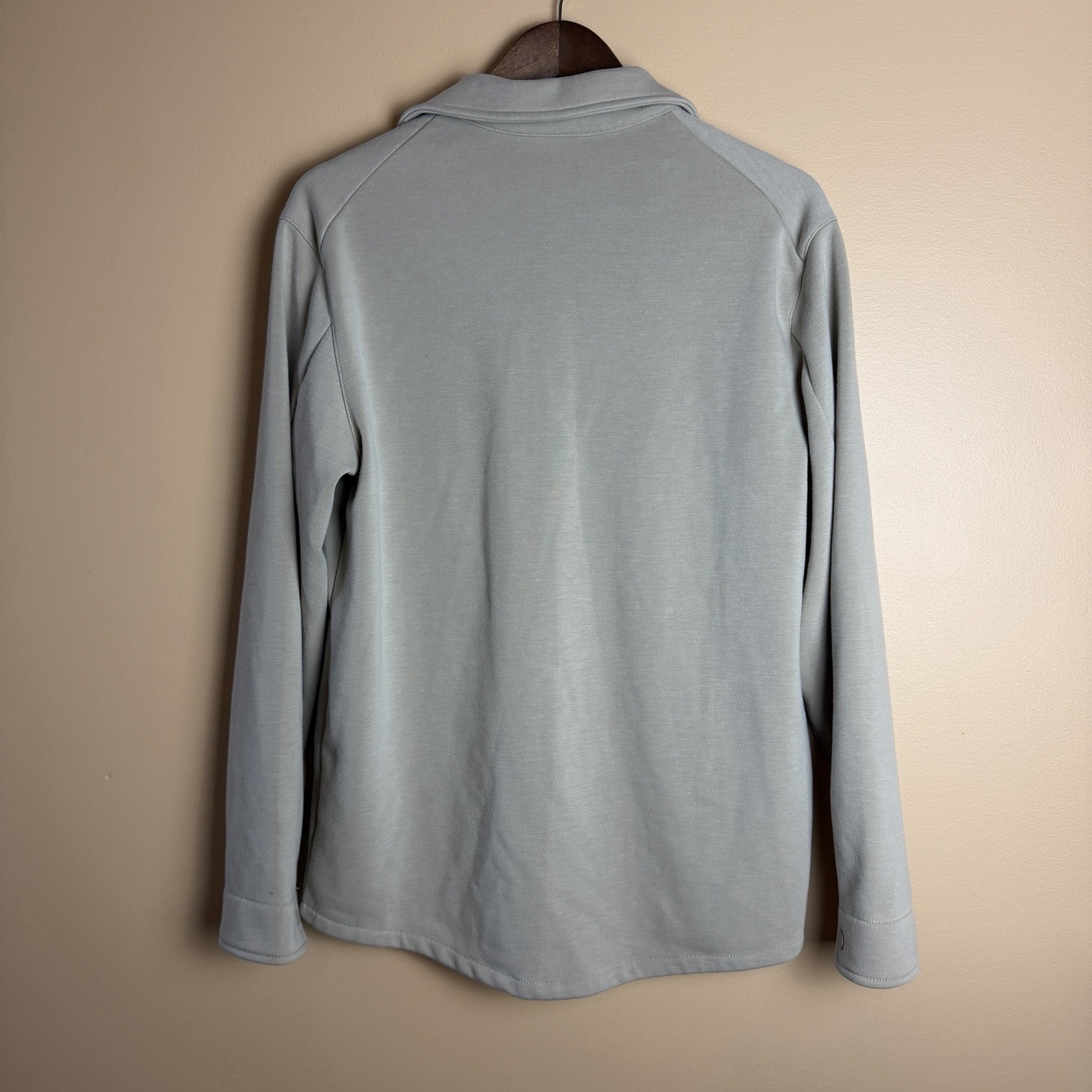 Aspen Shacket Button Up Pockets Beige Fall Cozy S