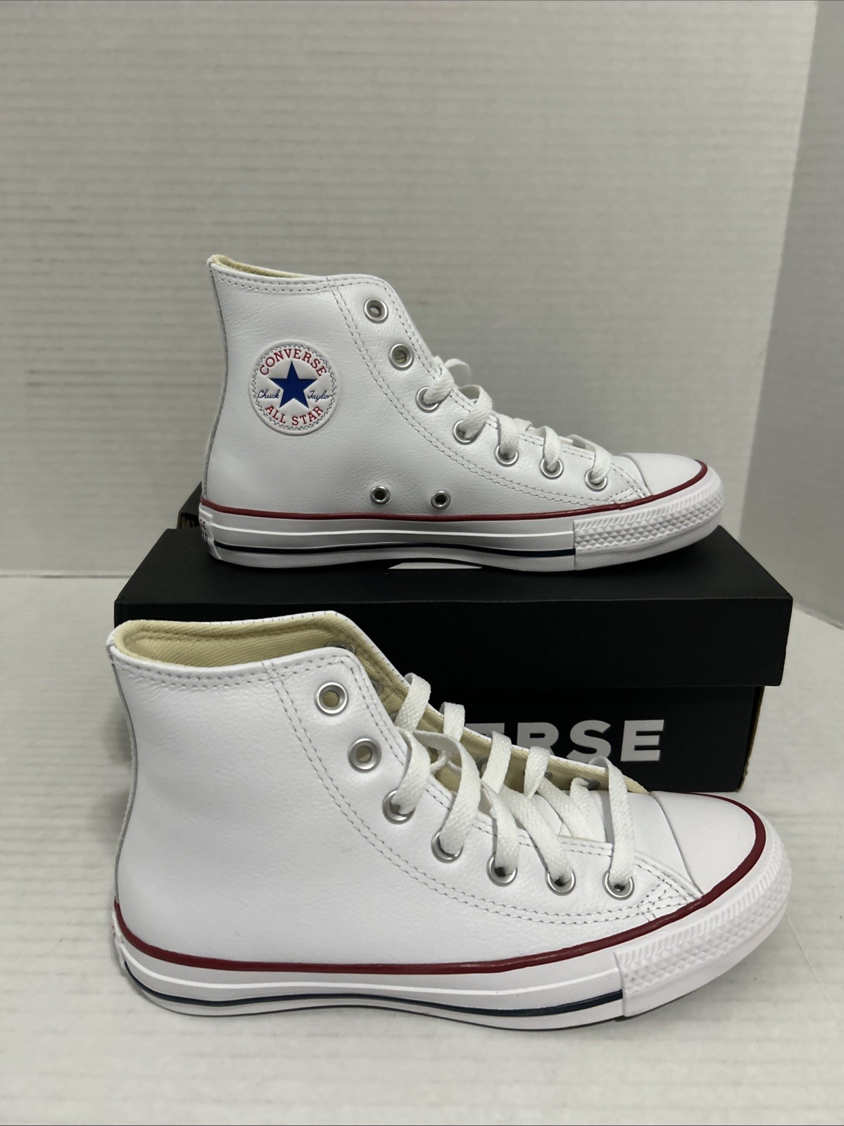 Converse High Top White Leather Size W6 M4 (UZL)