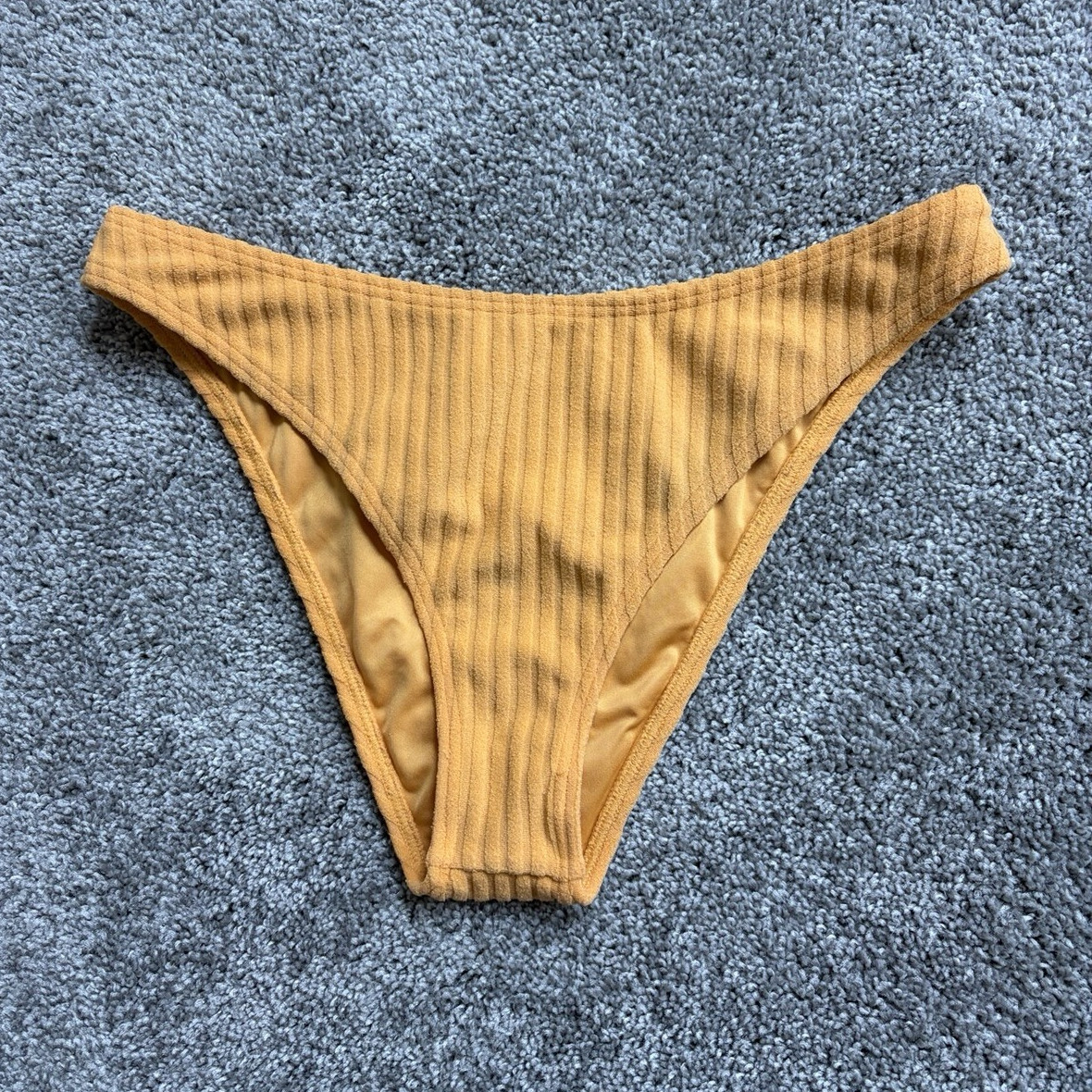 Billabong Women’s Ribbed Solid Orange Bikini Swim Bottom, Size M