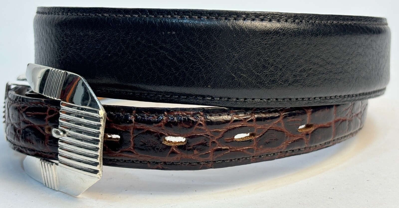 Southwestern Sterling Silver .925 Ranger Belt Buckle 34 Fred Coen Belt