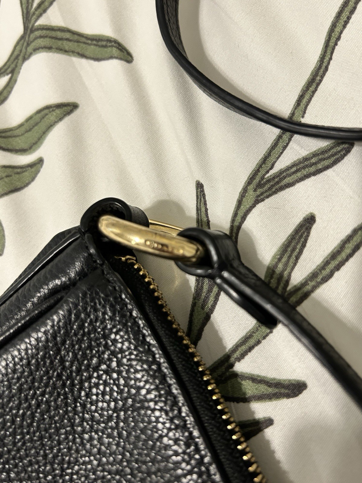 COACH Chaise Leather Crossbody Polished Black Gold Medium