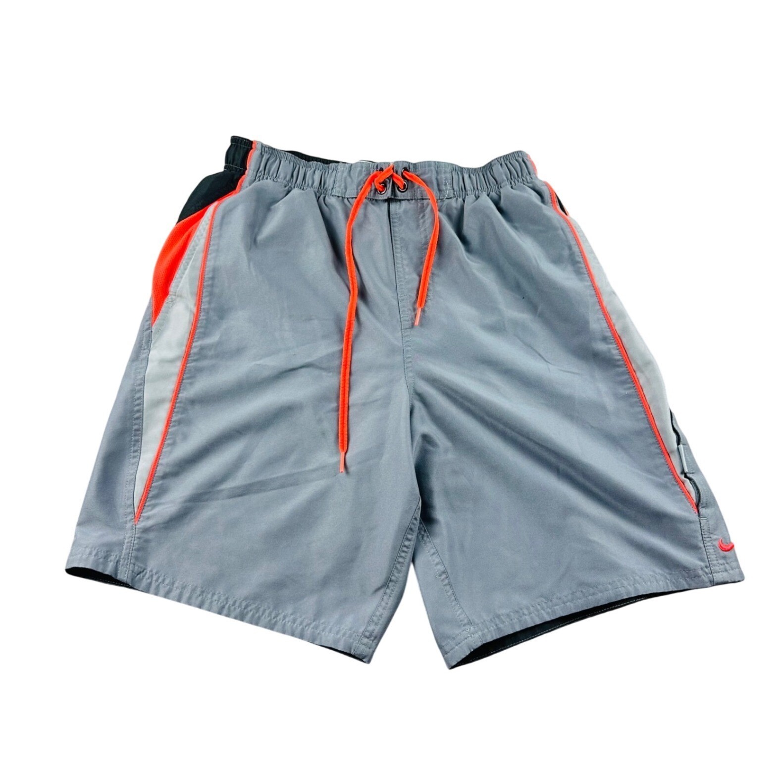 Nike Swim Shorts Men M Gray Core Contend 9″ Volley Colorblock Quick Dry Trunks