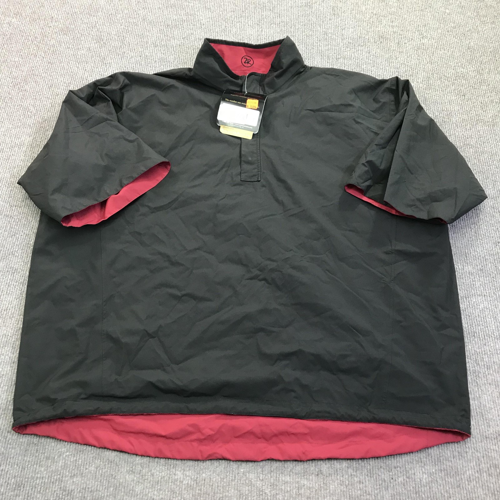 Zero Restriction Wind Jacket Mens 2XL Red 1/4 Zip Reversible Golf Rain Shell