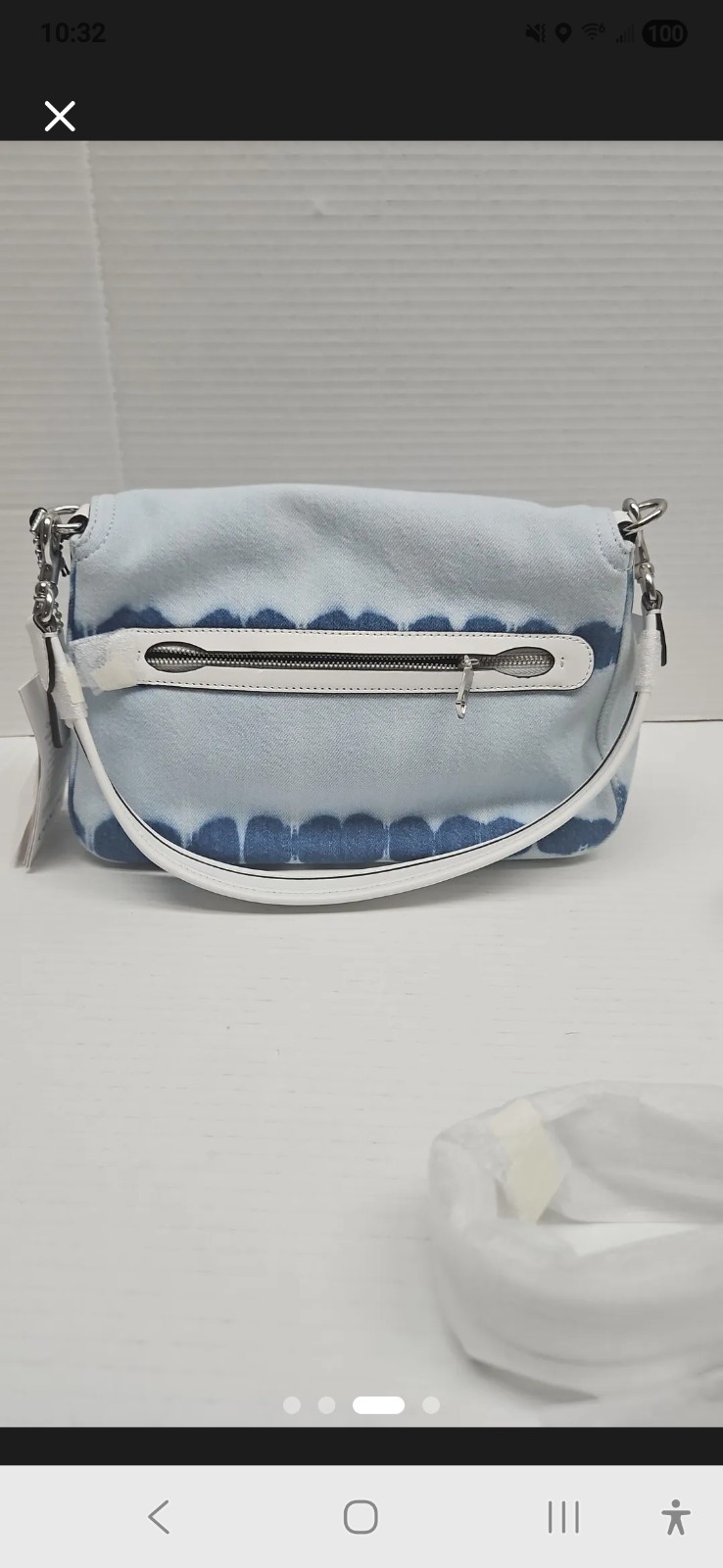 Coach Soft Tabby *RARE* Tie Dye Denim, NWT, Blue/White, Silver Hardware