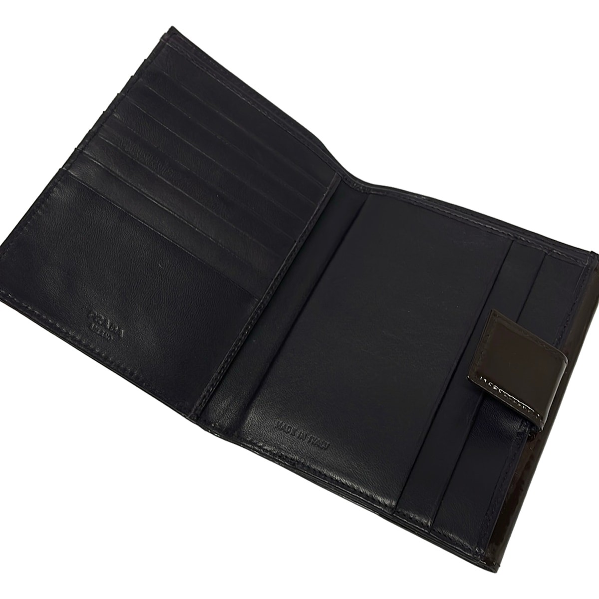 Authentic PRADA Wallet Dark Brown Leather From Japan