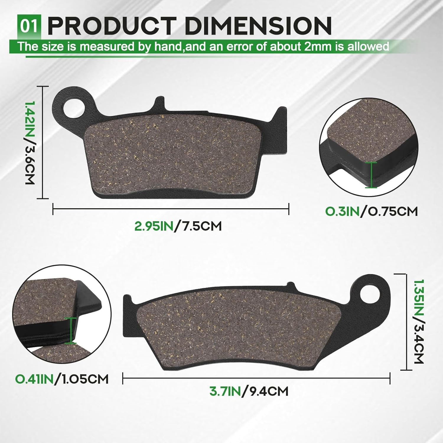 Brake Pads for DRZ400 2000-2009 DRZ400SM 2005-2009/XR650L CR125 CR250 XR250 XR65