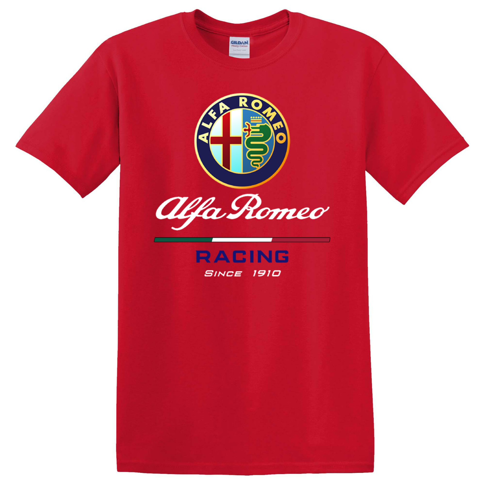 Alfa Romeo Racing Since 1910 Logo Men’s Red T-Shirt Size S-3XL