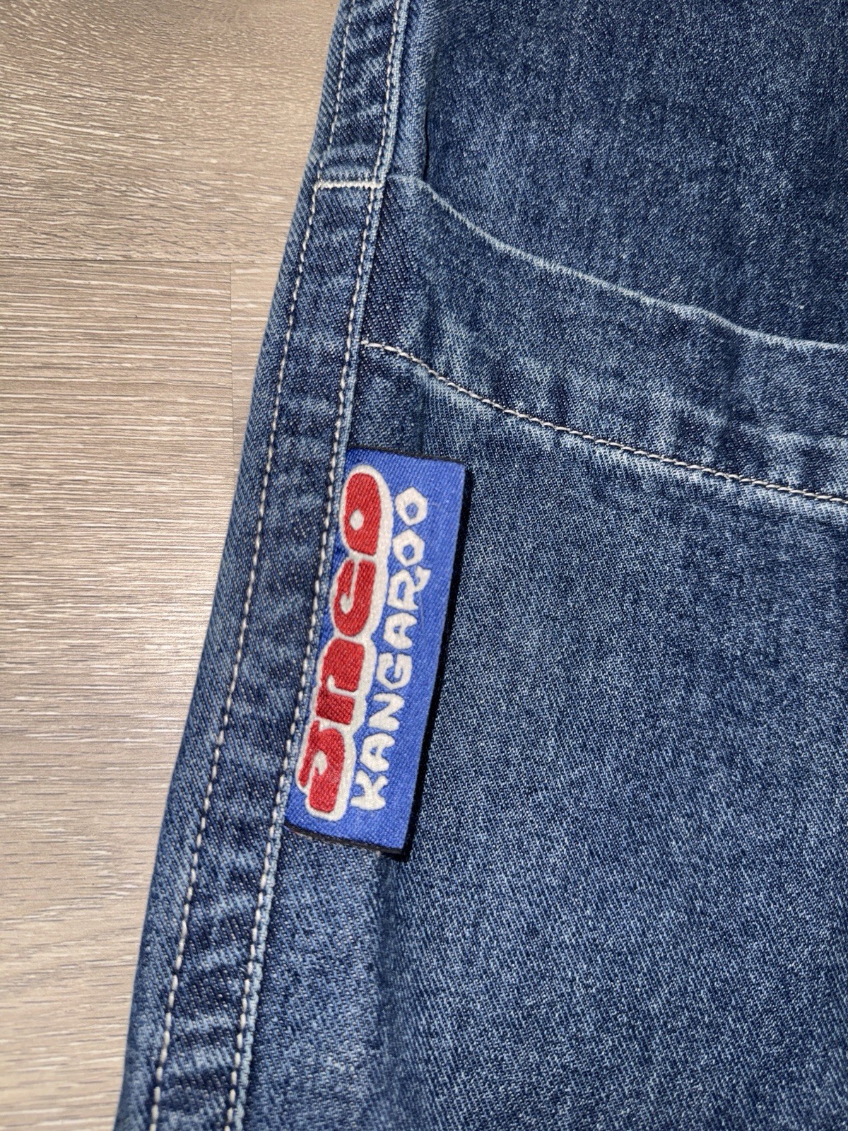 JNCO Los Angeles Kangaroo Wide Leg Jeans in dark stone wash
