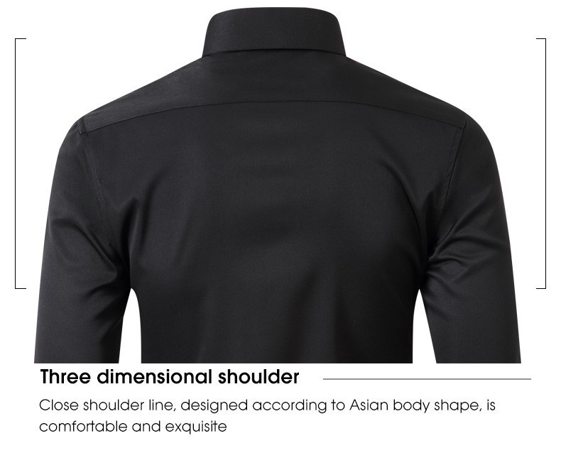 Mens Dress Shirts Formal Business Long Sleeves Non Iron Elastic Casual Shirts